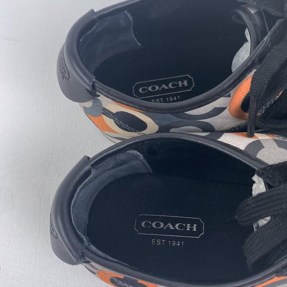 COACH Women's Paxton Sateen Black Orange Gray Sneakers size 8M - Picture 8 of 10